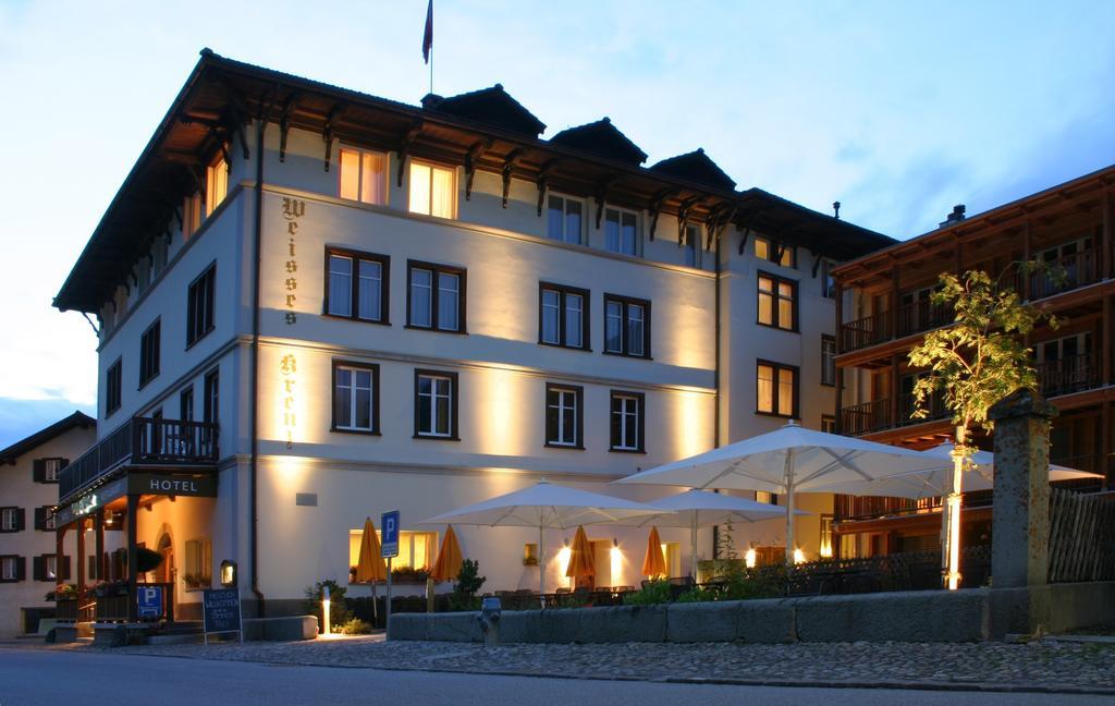 Hotel Weisses Kreuz Berguen Bergün Exterior foto